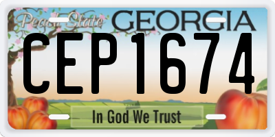 GA license plate CEP1674