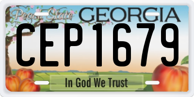 GA license plate CEP1679