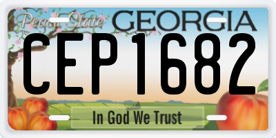 GA license plate CEP1682