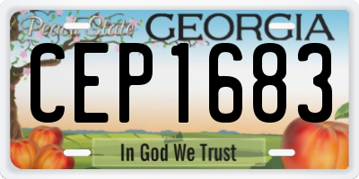 GA license plate CEP1683