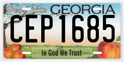 GA license plate CEP1685