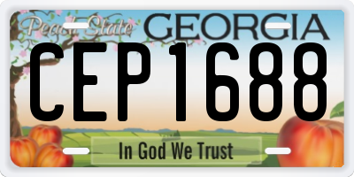GA license plate CEP1688