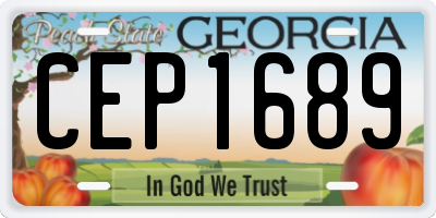 GA license plate CEP1689
