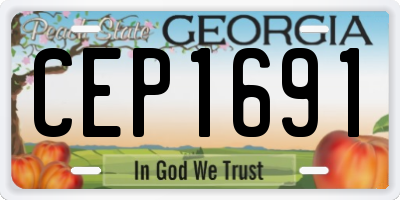 GA license plate CEP1691