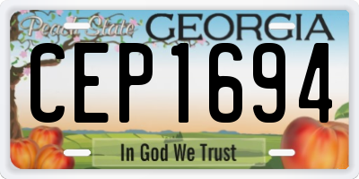 GA license plate CEP1694