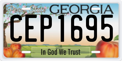 GA license plate CEP1695