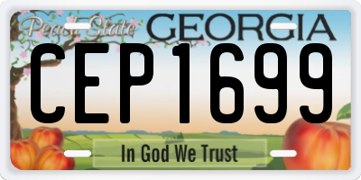 GA license plate CEP1699