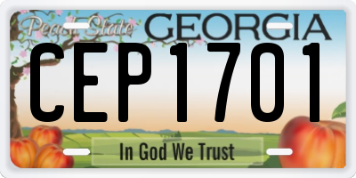 GA license plate CEP1701