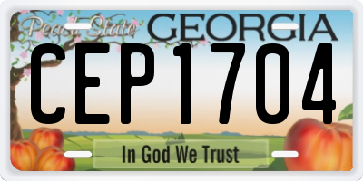 GA license plate CEP1704