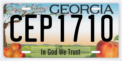 GA license plate CEP1710