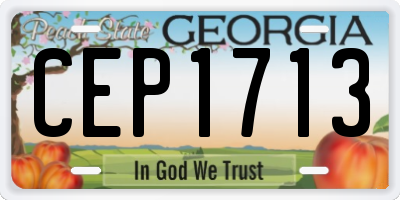 GA license plate CEP1713
