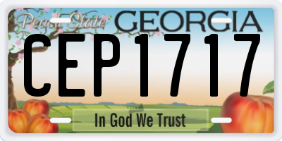 GA license plate CEP1717