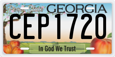 GA license plate CEP1720