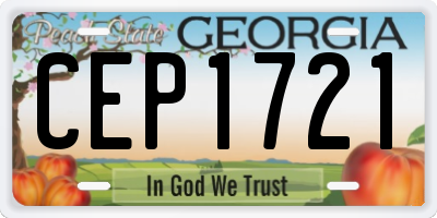 GA license plate CEP1721