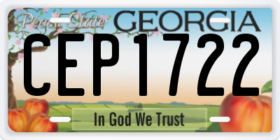 GA license plate CEP1722