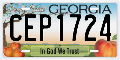GA license plate CEP1724