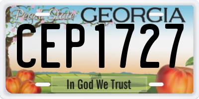 GA license plate CEP1727