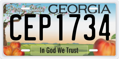 GA license plate CEP1734