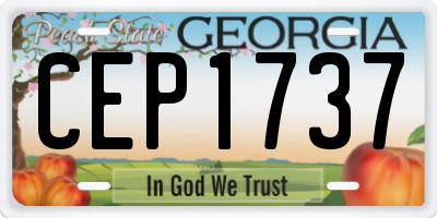 GA license plate CEP1737