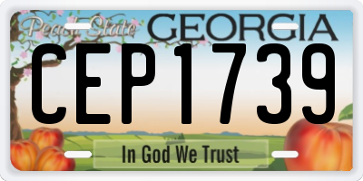 GA license plate CEP1739
