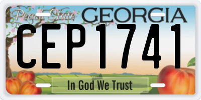 GA license plate CEP1741