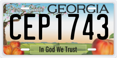 GA license plate CEP1743