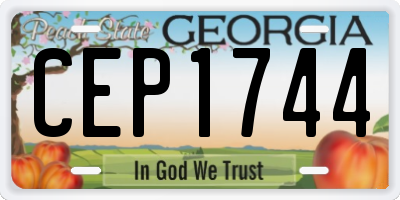 GA license plate CEP1744