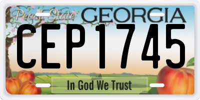 GA license plate CEP1745