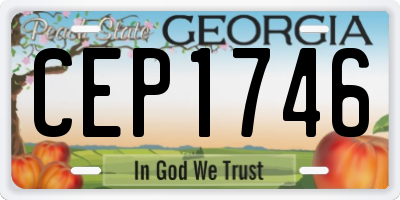 GA license plate CEP1746