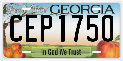 GA license plate CEP1750