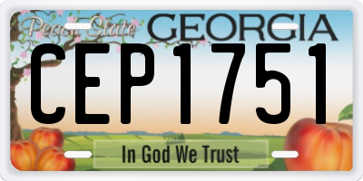 GA license plate CEP1751