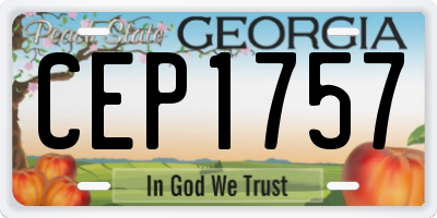 GA license plate CEP1757