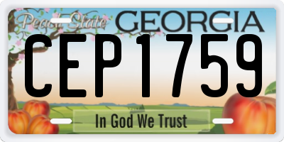 GA license plate CEP1759