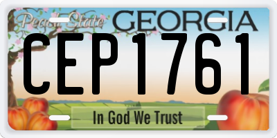 GA license plate CEP1761