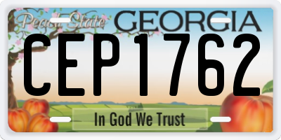 GA license plate CEP1762