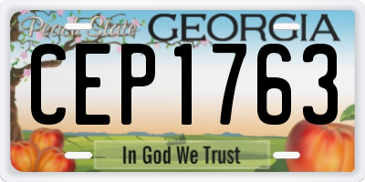 GA license plate CEP1763