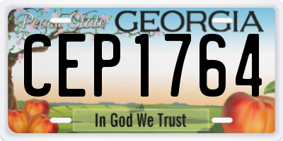 GA license plate CEP1764