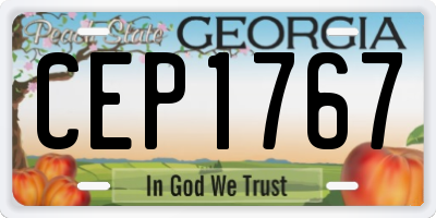 GA license plate CEP1767