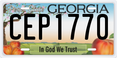 GA license plate CEP1770