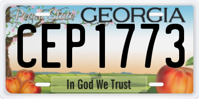 GA license plate CEP1773