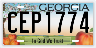 GA license plate CEP1774