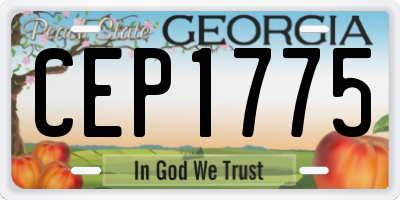 GA license plate CEP1775