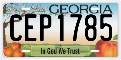GA license plate CEP1785