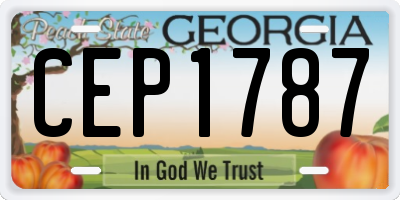 GA license plate CEP1787