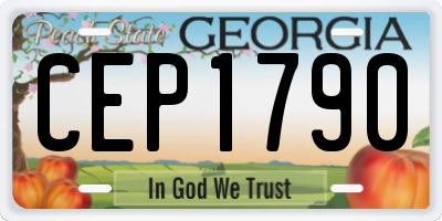 GA license plate CEP1790