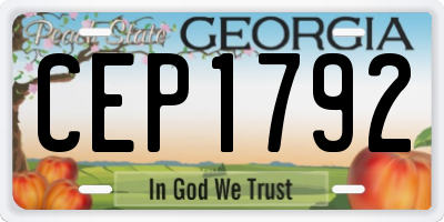 GA license plate CEP1792
