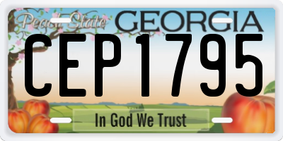 GA license plate CEP1795