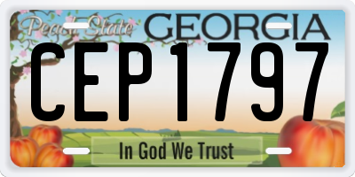 GA license plate CEP1797