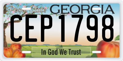 GA license plate CEP1798