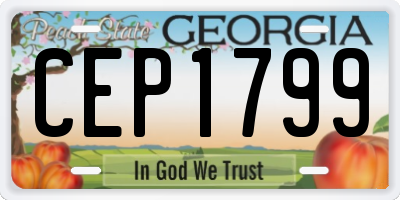 GA license plate CEP1799